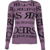 Reinders Sweater All Over Print Purple - Dame Overdeler Strikkejakker & Gensere