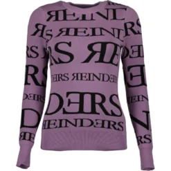 Reinders Sweater All Over Print Purple - Dame Overdeler Strikkejakker & Gensere