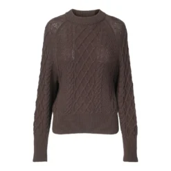 Riccovero Sweater Brown - Elegant Dameoverdel i Strikk