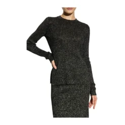 Proenza Schouler Ribbed Top Black - Elegant Strikket Topp for Kvinner