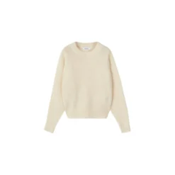 Rodebjer Rundhalset Strikkegenser i Beige - Elegant og Tidløs Dameoverdel