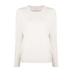 Brunello Cucinelli Rundhalset Genser i Beige - Elegant Strikkejakke for Damer