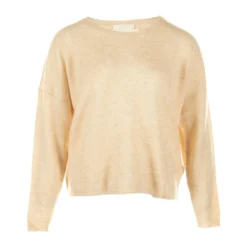 Absolut Cashmere Rundhalset Strikkegenser i Beige - Elegant og Komfortabel Damegenser
