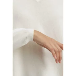 Manila Grace V-hals Strikkgenser i Hvit - Elegant og Komfortabel -Dame-strikkegensere Salg unnamed file 4689