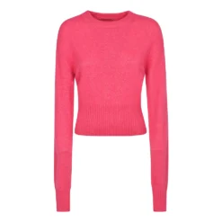 Laneus Rundhalset Strikkegenser i Rosa - Myk og Stilfull Damegenser