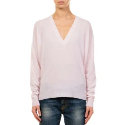 ViCOLO V-hals Strikkegenser i Rosa - Myk og Stilfull Damegenser