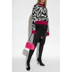 Versace Jeans Couture Mønstret Genser i Svart - Elegant og Stilfull -Dame-strikkegensere Salg unnamed file 4732