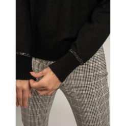 Patrizia Pepe Rundhalset Strikkgenser i Svart - Elegant og Tidløs Dameoverdel -Dame-strikkegensere Salg unnamed file 4745