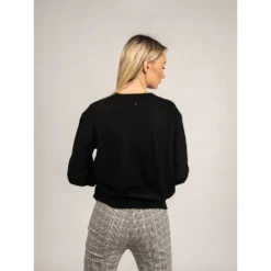 Patrizia Pepe Rundhalset Strikkgenser i Svart - Elegant og Tidløs Dameoverdel -Dame-strikkegensere Salg unnamed file 4746