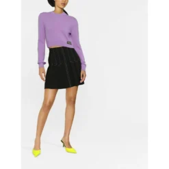 Patou Rundhalset strikkejakke i lilla - Elegant og behagelig dameoverdel