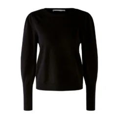 Oui Knitwear Black - Elegant Dame Overdeler i Strikk