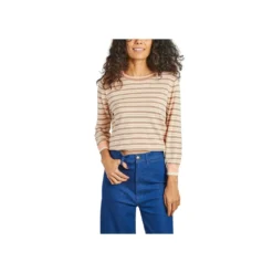 Bellerose Gops Striped Sweater Beige - Elegant strikkejakke for damer