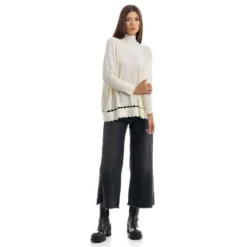 Manila Grace Rundhalset strikkejakke i hvit - Elegant og behagelig damegenser -Dame-strikkegensere Salg unnamed file 4801