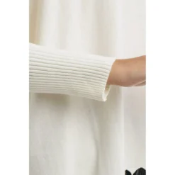 Manila Grace Rundhalset strikkejakke i hvit - Elegant og behagelig damegenser -Dame-strikkegensere Salg unnamed file 4803