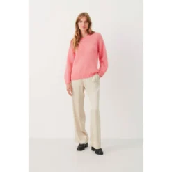 Part Two Round-neck Knitwear Pink - Elegant Dame Strikkegenser -Dame-strikkegensere Salg unnamed file 4827