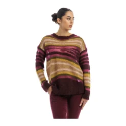 Dondup Rundhalset strikkejakke i rød - Elegant og behagelig damegenser