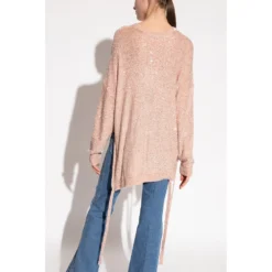 Stella McCartney Sequin Sweater Pink - Elegant Dame Overdeler i Strikk -Dame-strikkegensere Salg unnamed file 486