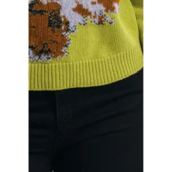 Manila Grace Rundhalset strikket genser i grønn | Elegant og behagelig damegenser -Dame-strikkegensere Salg unnamed file 4877