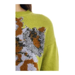 Manila Grace Rundhalset strikket genser i grønn | Elegant og behagelig damegenser -Dame-strikkegensere Salg unnamed file 4878