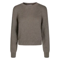 Untold Stories Puff Sweater Brown - Strikkejakke for Dame