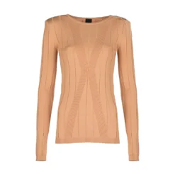 PINKO Sweet Izar Brown - Elegant strikkejakke for damer