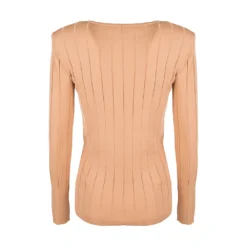 PINKO Sweet Izar Brown - Elegant strikkejakke for damer -Dame-strikkegensere Salg unnamed file 4955