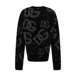 Dolce & Gabbana Svart Logo Strikkegenser - Elegant og Komfortabel -Dame-strikkegensere Salg unnamed file 5000