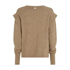 Penn&Ink N.Y Rundhalset strikkejakke i beige - Elegant og behagelig damegenser