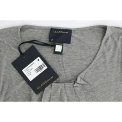 Roberto Cavalli Grå 3/4 Ermet Genser - Elegant Strikket Topp for Kvinner -Dame-strikkegensere Salg unnamed file 5010