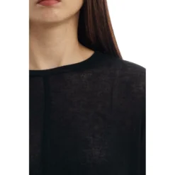 Manila Grace Rundhalset Strikkegenser i Svart - Elegant og Komfortabel -Dame-strikkegensere Salg unnamed file 5029