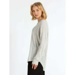 Kashmina Alva Genser Grå - Elegant strikkejakke for dame