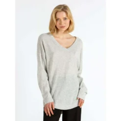 Kashmina Alva Genser Grå - Elegant strikkejakke for dame -Dame-strikkegensere Salg unnamed file 507