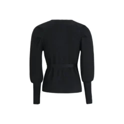 Soft Rebels Maria Ls Wrap Around Knit Black Overdel Black - Elegant Strikkejakke for Damer