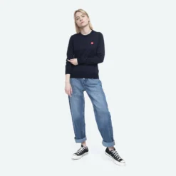 Wood Wood Dame Strikkegenser i Blå - 10001006-4142 | Høy kvalitet og stil -Dame-strikkegensere Salg unnamed file 5108