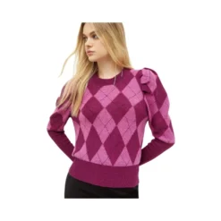 Liu Jo Rundhalset strikkejakke i lilla | Elegant og behagelig damegenser -Dame-strikkegensere Salg unnamed file 5132