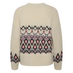 Part Two Rundhalset strikket genser i beige - Elegant og behagelig damegenser -Dame-strikkegensere Salg unnamed file 5140