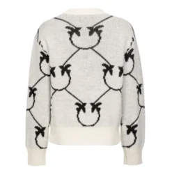 PINKO Rundhalset strikkejakke i beige - Elegant og behagelig dameoverdel