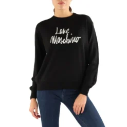 Love Moschino SWEATER Black - Elegant Dame Strikkegenser -Dame-strikkegensere Salg unnamed file 5188
