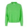 Samsøe Samsøe Dame Rundhalset Genser i Grønn - Myk og Stilfull Strikkegenser