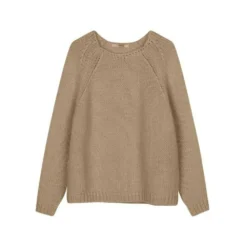 Sibin/Linnebjerg Brun Rundhalset Strikkegenser for Damer - Elegant og Komfortabel