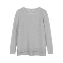 Sibin/Linnebjerg Rundhalset Strikkegenser i Grå - Elegant og Komfortabel Dameoverdel