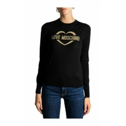 Love Moschino Svart Strikkgenser - Elegant og Tidløs Strikkejakke for Damer