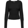 ONLY Onlella Piumo Ls Puff Cc Knt Black - Strikkejakke for Damer