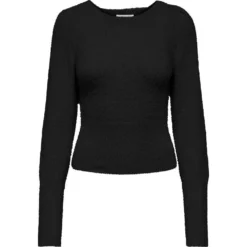 ONLY Onlella Piumo Ls Puff Cc Knt Black - Strikkejakke for Damer