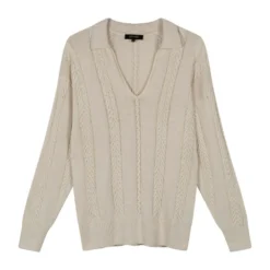 REFINED DEPARTMENT V-hals Strikkegenser i Beige - Elegant og behagelig damegenser