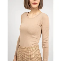 Patrizia Pepe Beige Strikkegenser - Elegant Overdel for Damer -Dame-strikkegensere Salg unnamed file 5289