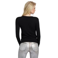 Guess Rund hals strikkejakke i svart - Elegant og behagelig damegenser -Dame-strikkegensere Salg unnamed file 5302