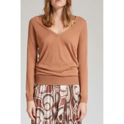 MALIPARMI Genser Brown - Elegant strikket genser for damer -Dame-strikkegensere Salg unnamed file 5307