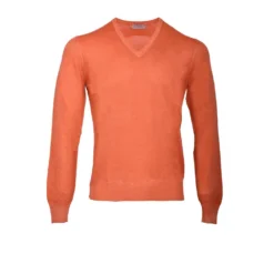 Gran Sasso Genser V-Hals Orange - Elegant strikkejakke for damer
