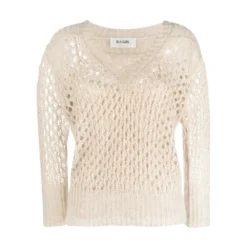 Blugirl V-hals Strikkegenser i Beige - Elegant og Tidløs Dameoverdel